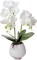 Artificial Orchids Flowers with Vase White Phalaenopsis Plant Silk Faux Orchids Fake Flowers Arrangements for Home Decoration Living Room Office Bedroom Bathroom Kitchen Dining Room